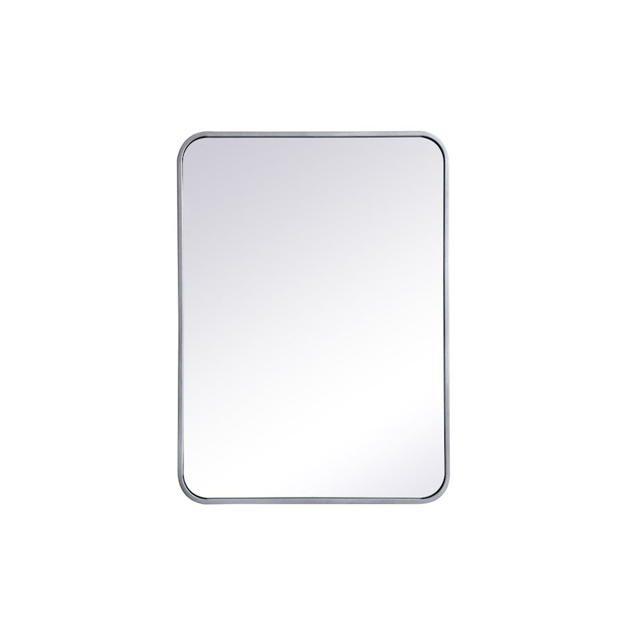 Elegant Decor Evermore Soft Corner Rectangular Mirror 22X30", Silver
