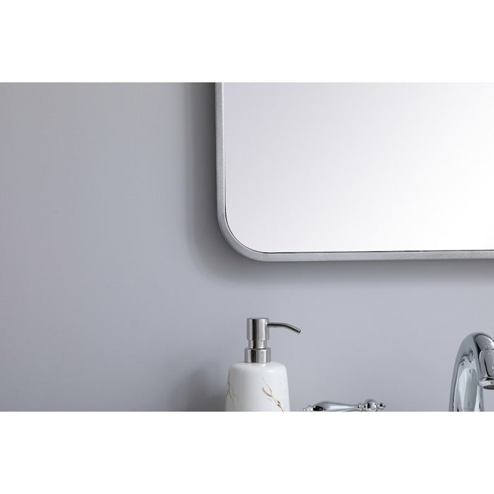 Elegant Decor Evermore Soft Corner Rectangular Mirror 22X30", Silver