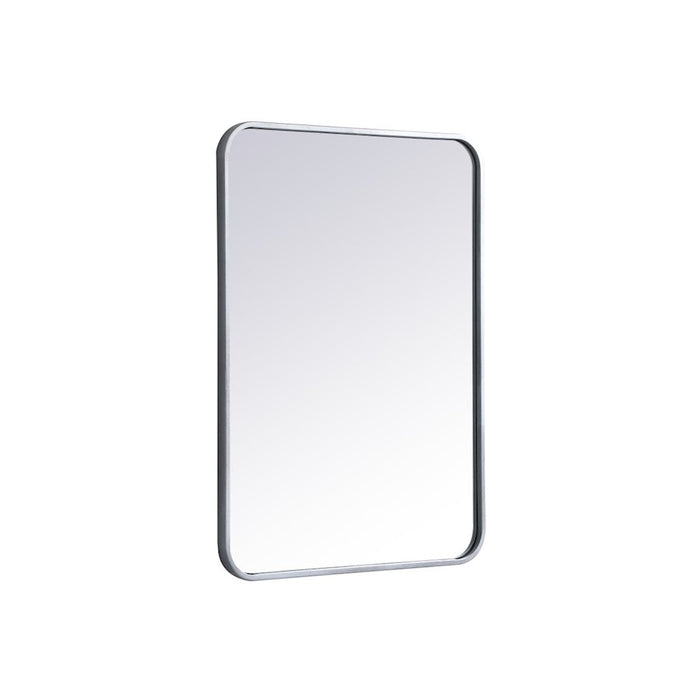 Elegant Decor Evermore Soft Corner Rectangular Mirror 22X30", Silver