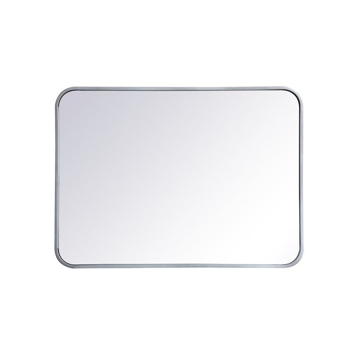 Elegant Decor Evermore Soft Corner Rectangular Mirror 22X30", Silver
