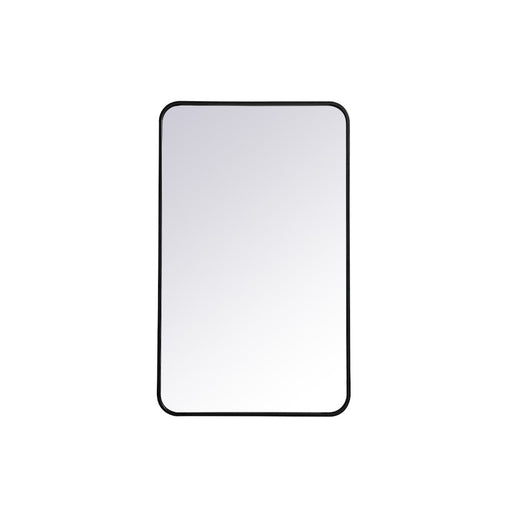 Elegant Decor Evermore Soft Corner Rectangular Mirror 22X36", Black
