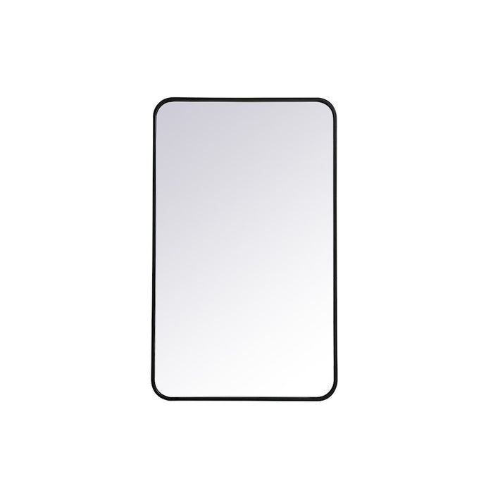 Elegant Decor Evermore Soft Corner Rectangular Mirror 22X36", Black