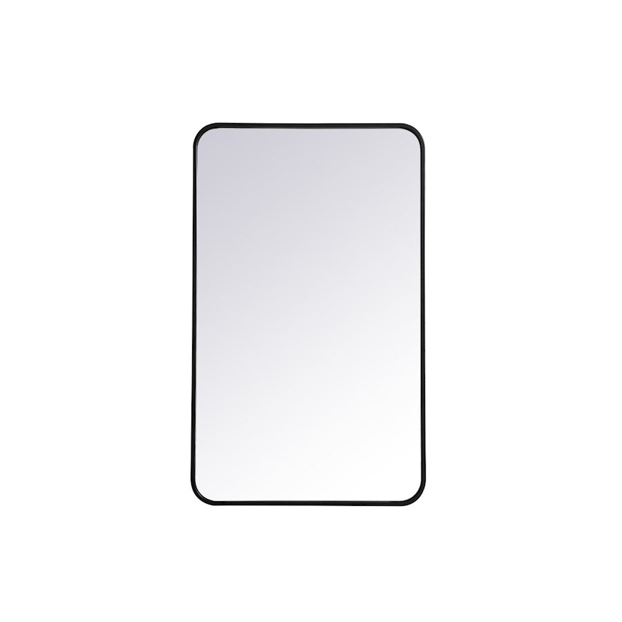 Elegant Decor Evermore Soft Corner Rectangular Mirror 22X36", Black