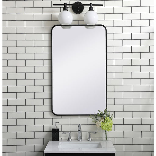 Elegant Decor Evermore Soft Corner Rectangular Mirror 22X36", Black