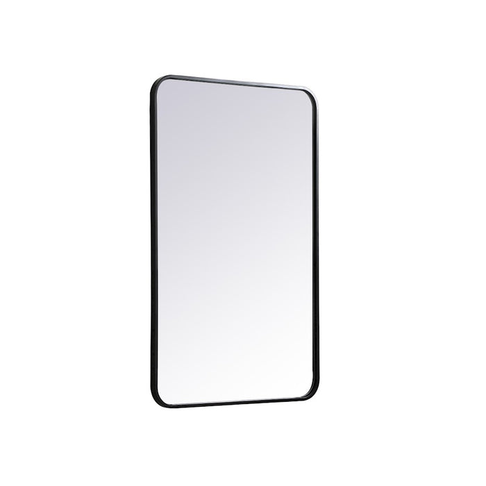 Elegant Decor Evermore Soft Corner Rectangular Mirror 22X36", Black