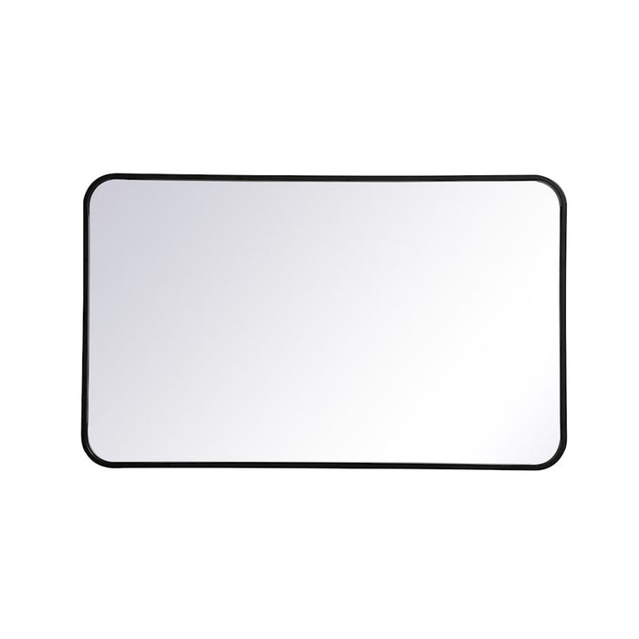 Elegant Decor Evermore Soft Corner Rectangular Mirror 22X36", Black