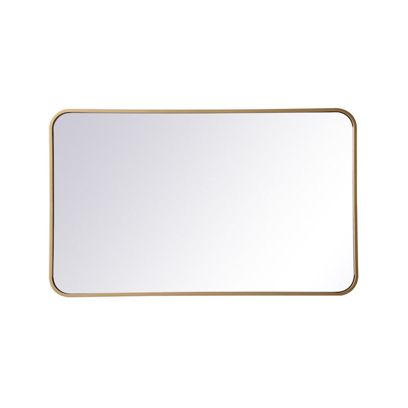 Elegant Decor Evermore Soft Corner Rectangular Mirror 22X36", Brass