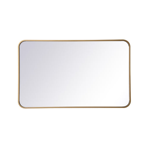 Elegant Decor Evermore Soft Corner Rectangular Mirror 22X36", Brass
