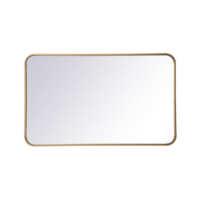 Elegant Decor Evermore Soft Corner Rectangular Mirror 22X36", Brass