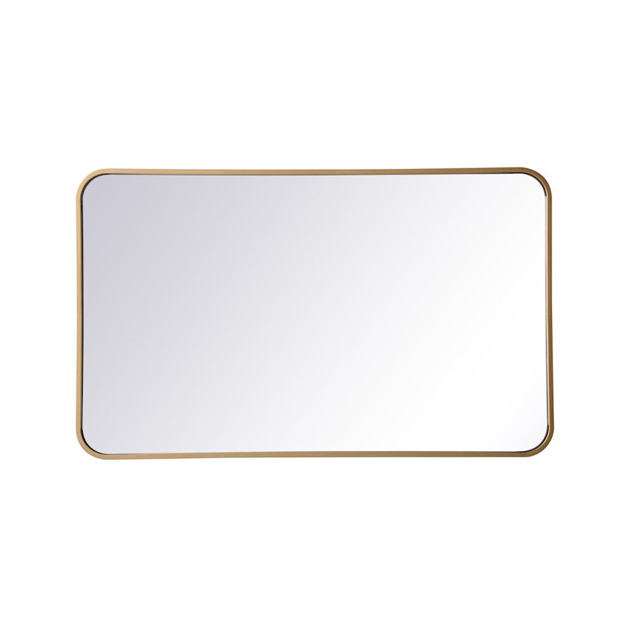 Elegant Decor Evermore Soft Corner Rectangular Mirror 22X36", Brass