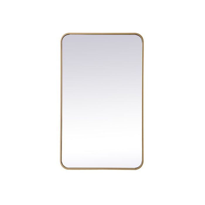 Elegant Decor Evermore Soft Corner Rectangular Mirror 22X36", Brass