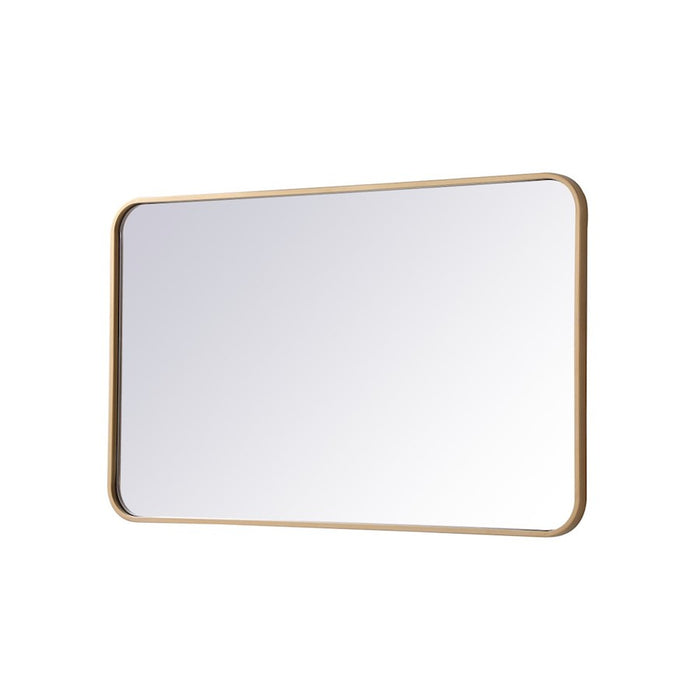 Elegant Decor Evermore Soft Corner Rectangular Mirror 22X36", Brass