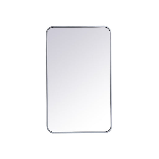 Elegant Decor Evermore Soft Corner Rectangular Mirror 22X36", Silver