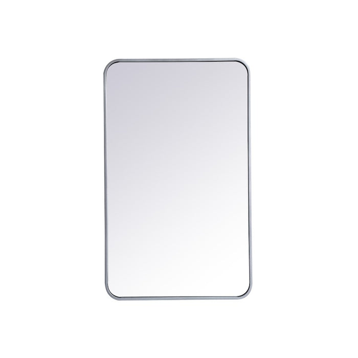 Elegant Decor Evermore Soft Corner Rectangular Mirror 22X36", Silver