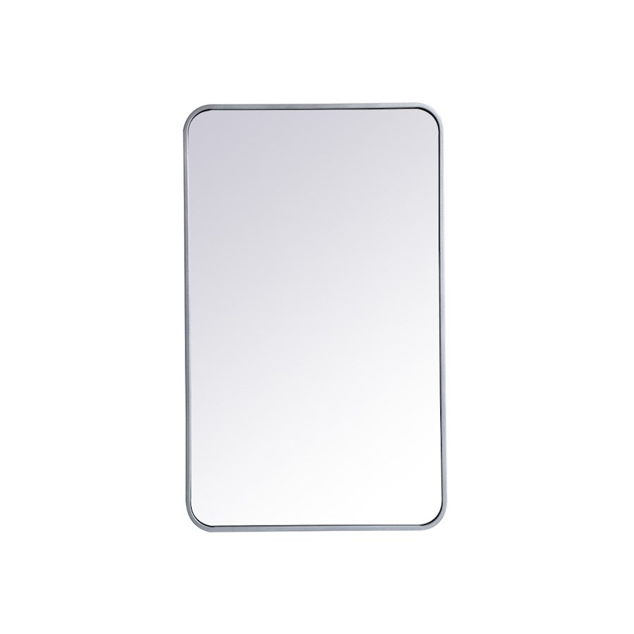 Elegant Decor Evermore Soft Corner Rectangular Mirror 22X36", Silver