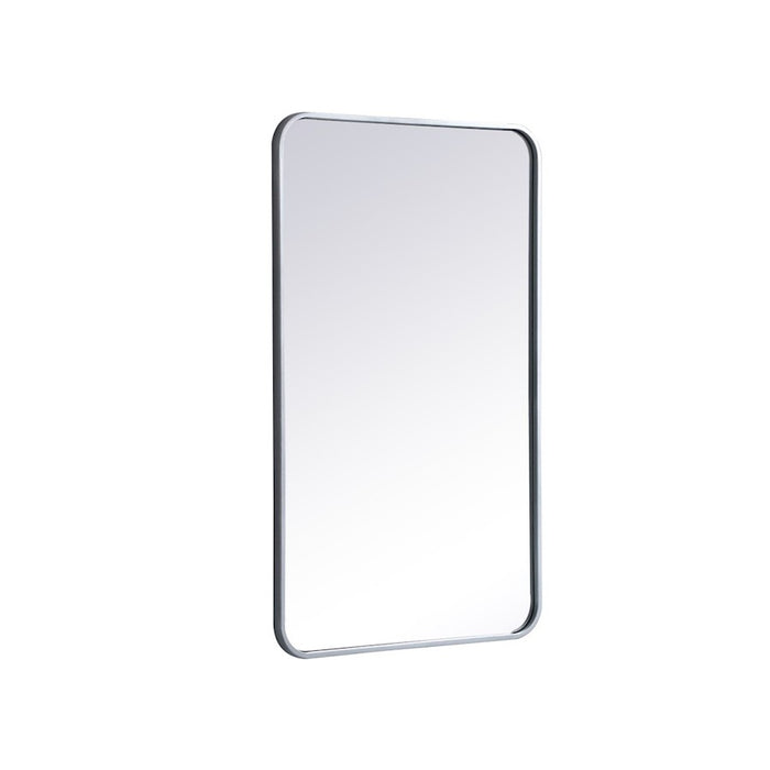 Elegant Decor Evermore Soft Corner Rectangular Mirror 22X36", Silver