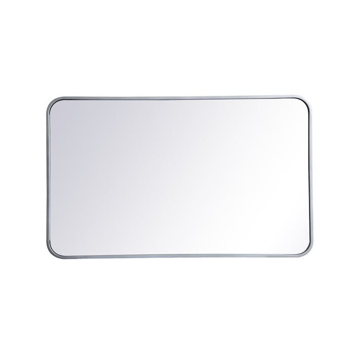 Elegant Decor Evermore Soft Corner Rectangular Mirror 22X36", Silver