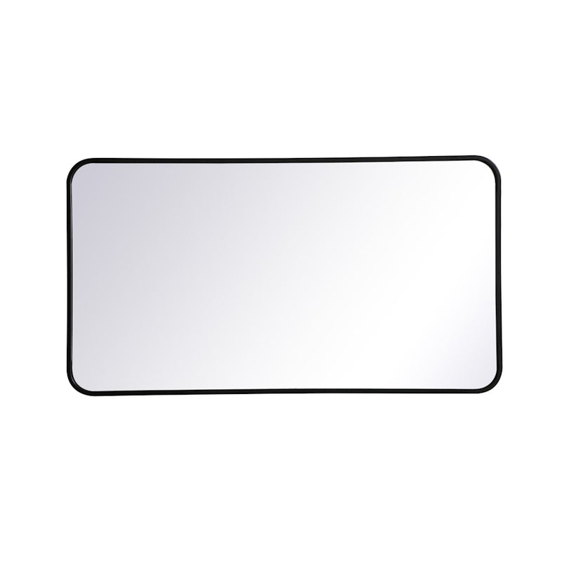 Elegant Decor Evermore Soft Corner Rectangular Mirror 22X40", Black