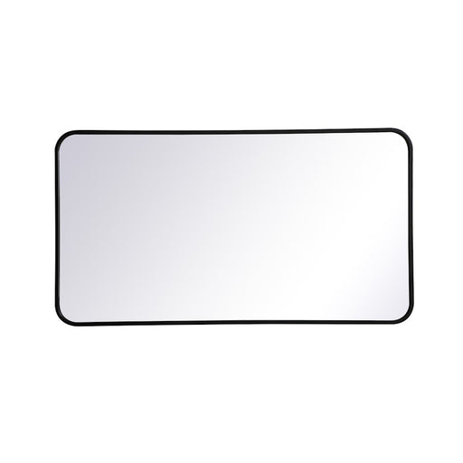 Elegant Decor Evermore Soft Corner Rectangular Mirror 22X40", Black