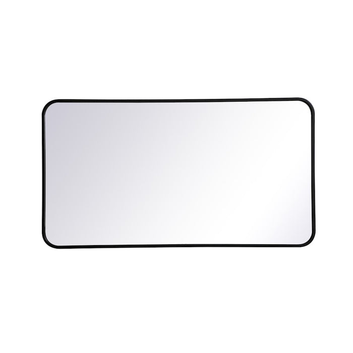 Elegant Decor Evermore Soft Corner Rectangular Mirror 22X40", Black