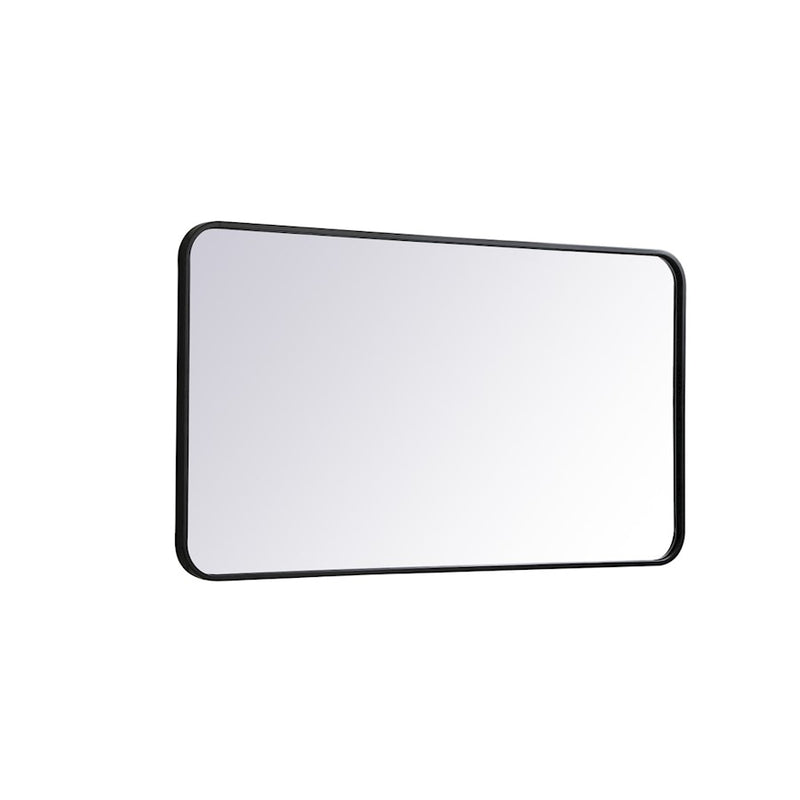 Elegant Decor Evermore Soft Corner Rectangular Mirror 22X40", Black