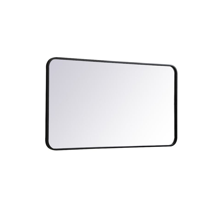 Elegant Decor Evermore Soft Corner Rectangular Mirror 22X40", Black