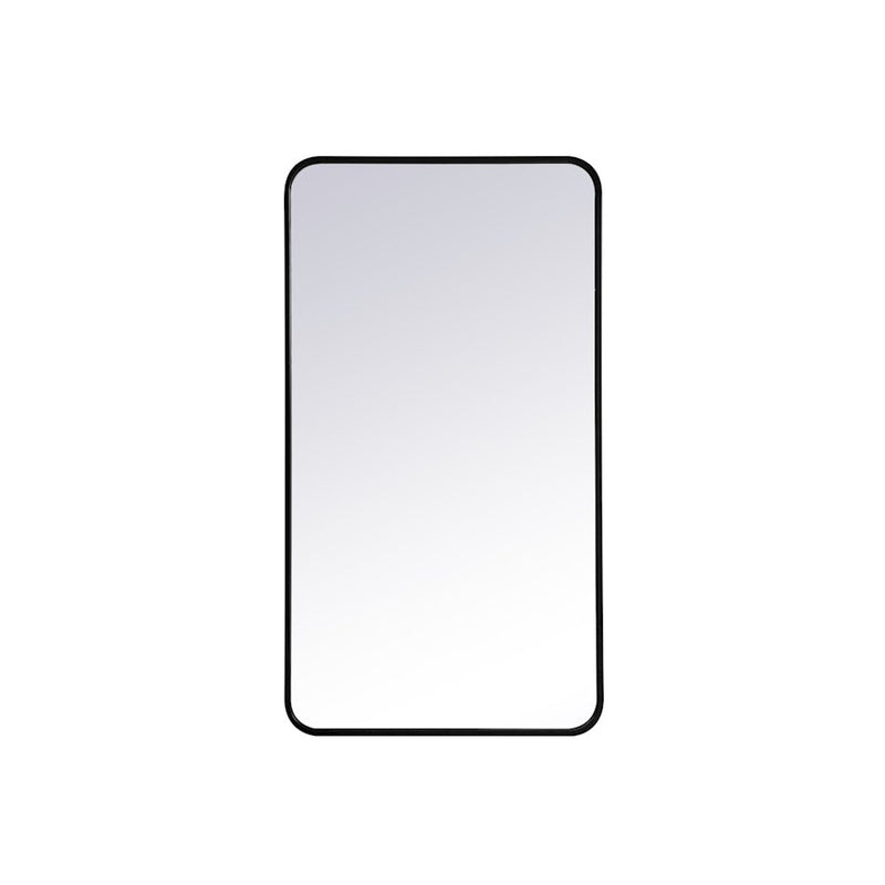 Elegant Decor Evermore Soft Corner Rectangular Mirror 22X40", Black