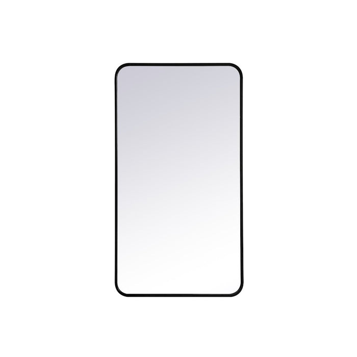 Elegant Decor Evermore Soft Corner Rectangular Mirror 22X40", Black