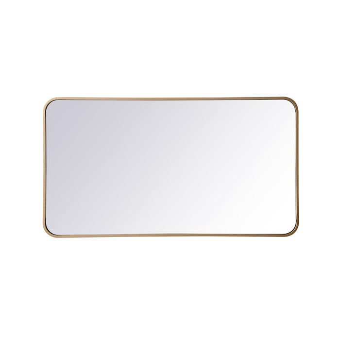 Elegant Decor Evermore Soft Corner Rectangular Mirror 22X40", Brass
