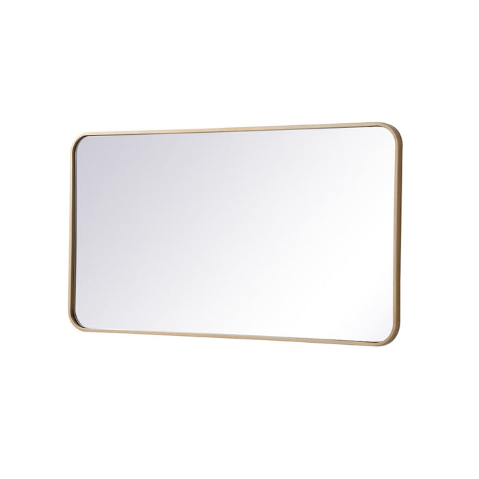 Elegant Decor Evermore Soft Corner Rectangular Mirror 22X40", Brass