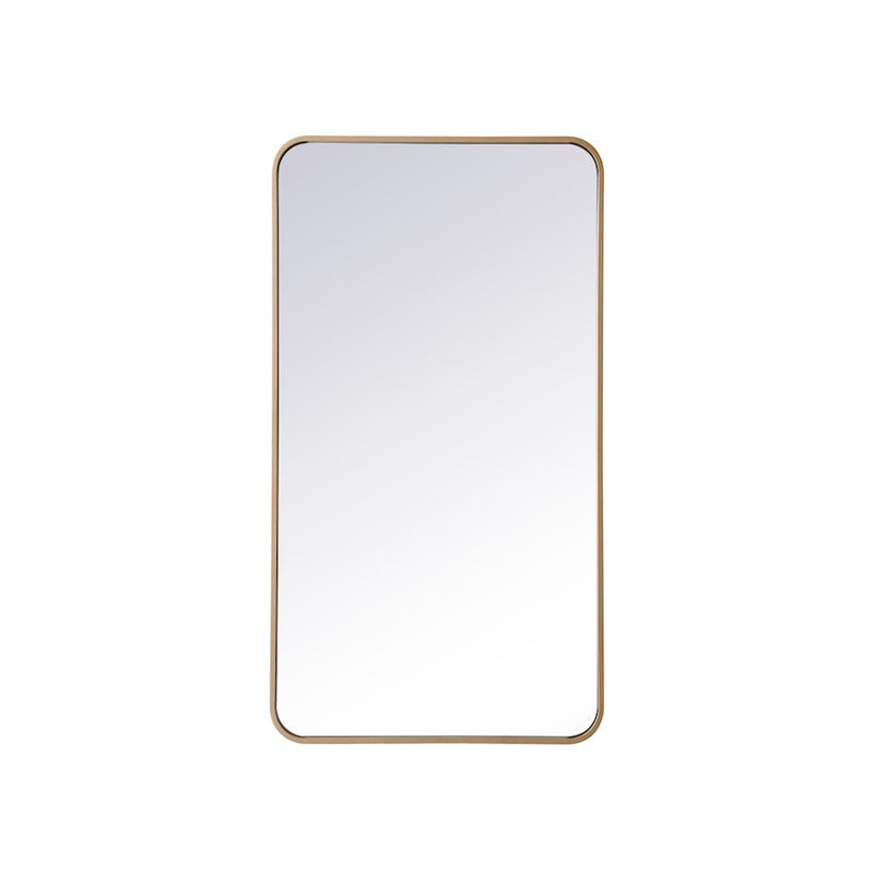Elegant Decor Evermore Soft Corner Rectangular Mirror 22X40", Brass