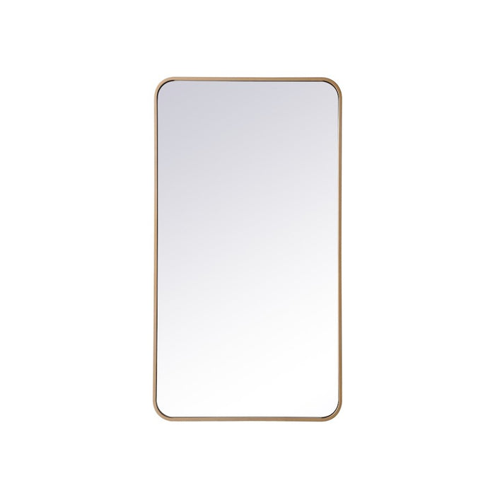Elegant Decor Evermore Soft Corner Rectangular Mirror 22X40", Brass