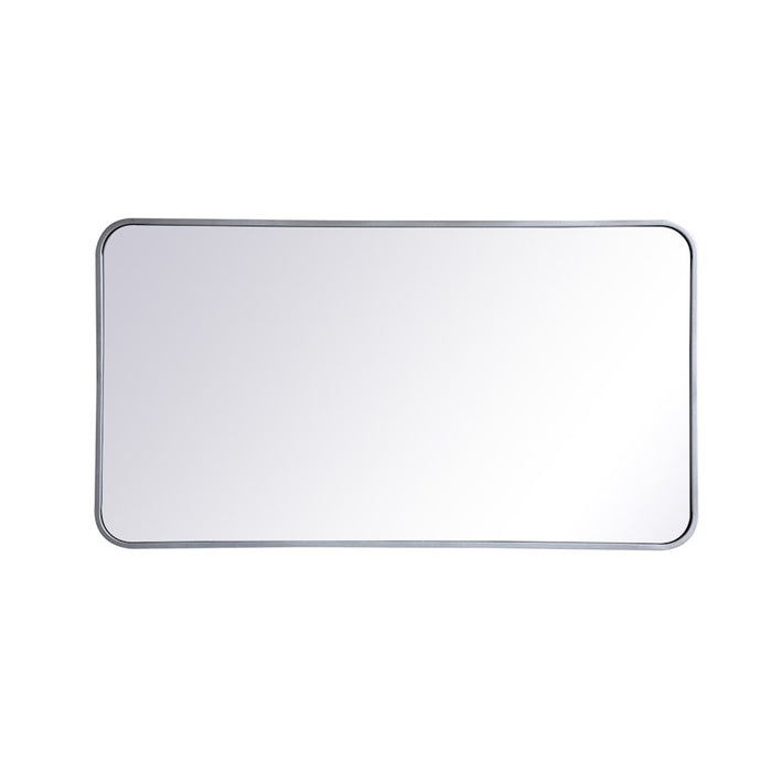 Elegant Decor Evermore Soft Corner Rectangular Mirror 22X40", Silver