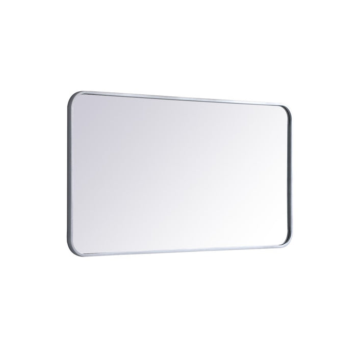 Elegant Decor Evermore Soft Corner Rectangular Mirror 22X40", Silver