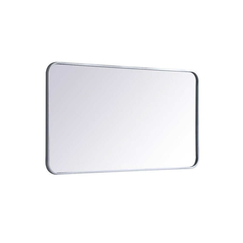 Elegant Decor Evermore Soft Corner Rectangular Mirror 22X40", Silver