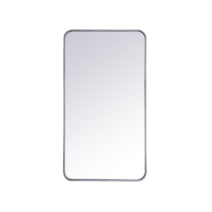 Elegant Decor Evermore Soft Corner Rectangular Mirror 22X40", Silver