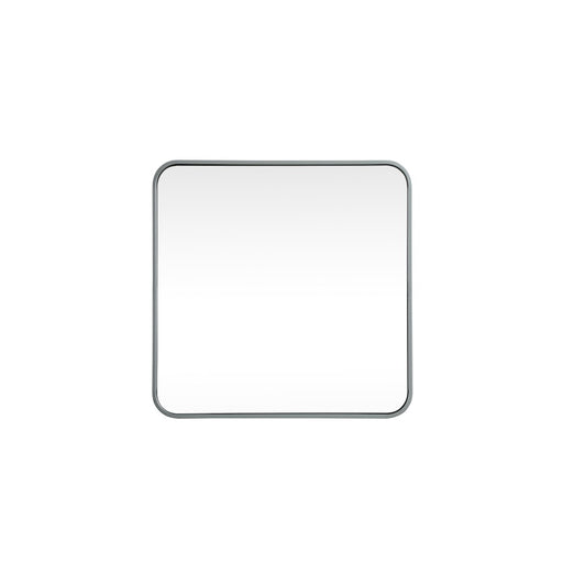 Elegant Decor Evermore Soft Corner Square Mirror 24X24", Silver