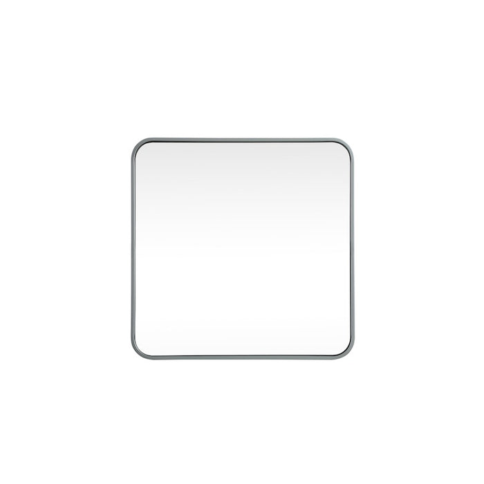 Elegant Decor Evermore Soft Corner Square Mirror 24X24", Silver