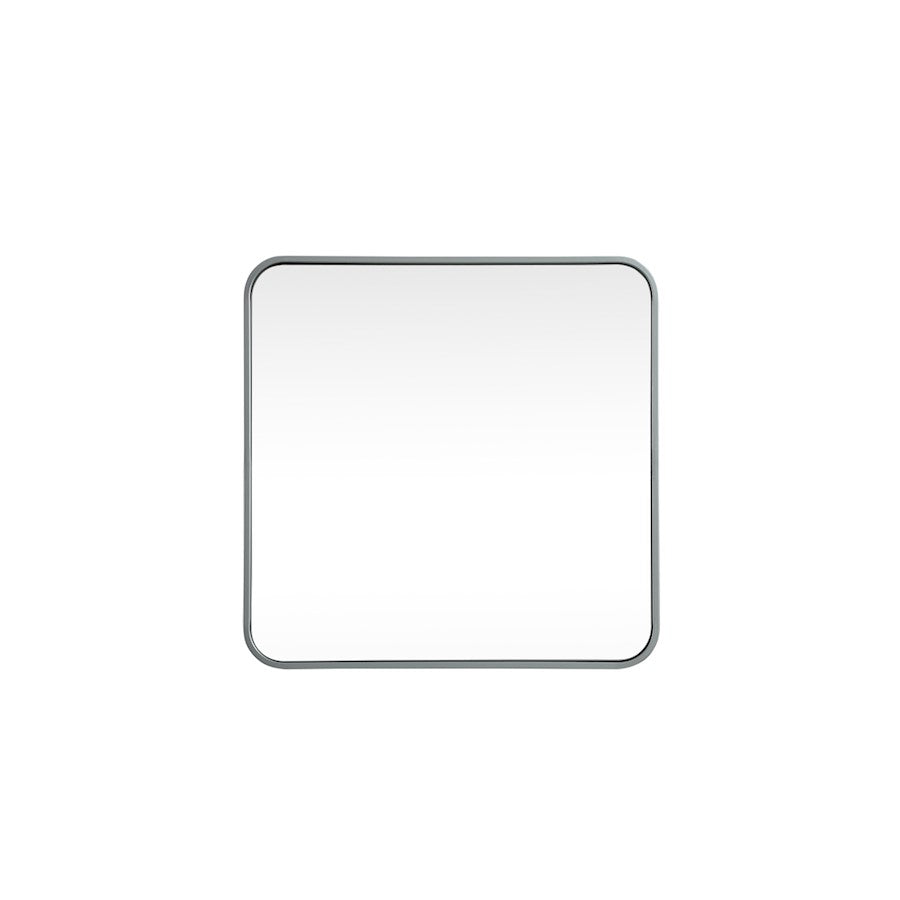 Elegant Decor Evermore Soft Corner Square Mirror 24X24", Silver