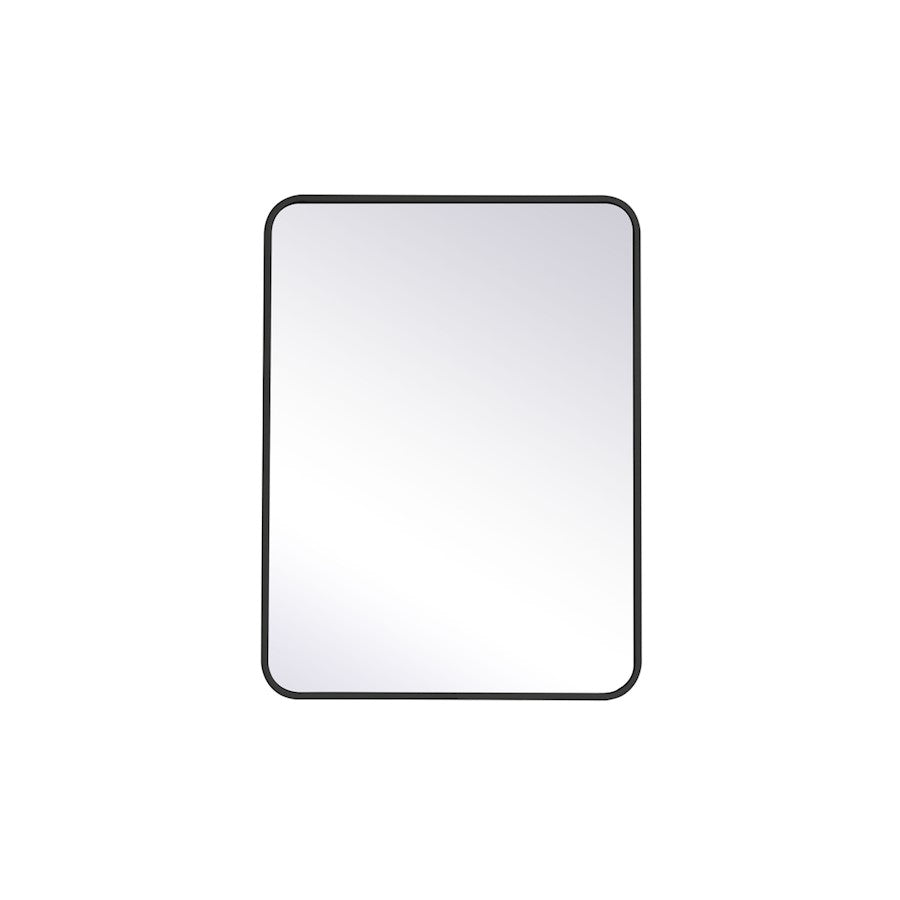 Elegant Decor Evermore Soft Corner Rectangular Mirror 24X32", Black