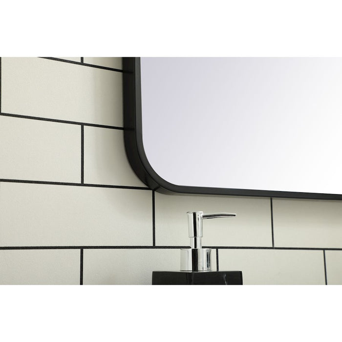 Elegant Decor Evermore Soft Corner Rectangular Mirror 24X32", Black