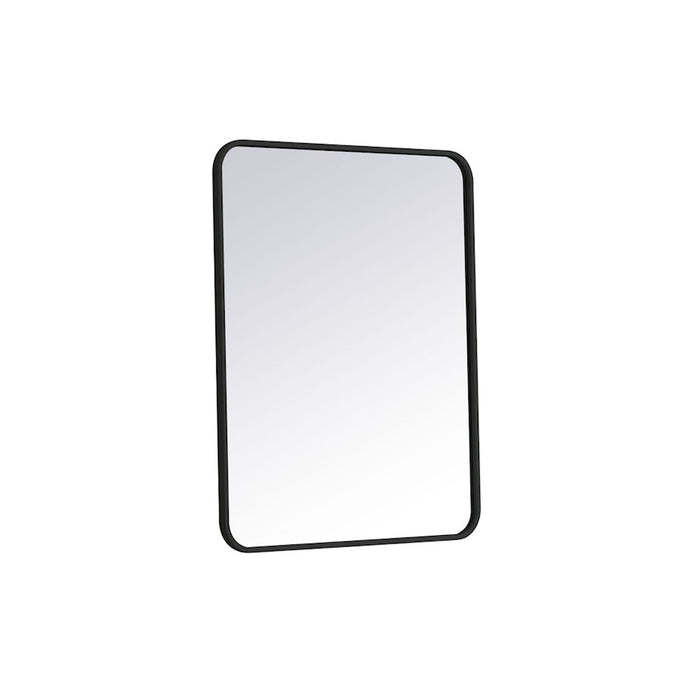 Elegant Decor Evermore Soft Corner Rectangular Mirror 24X32", Black