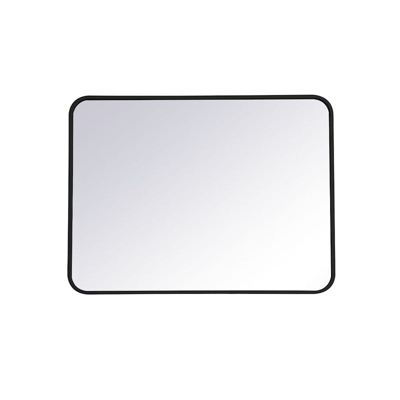 Elegant Decor Evermore Soft Corner Rectangular Mirror 24X32", Black