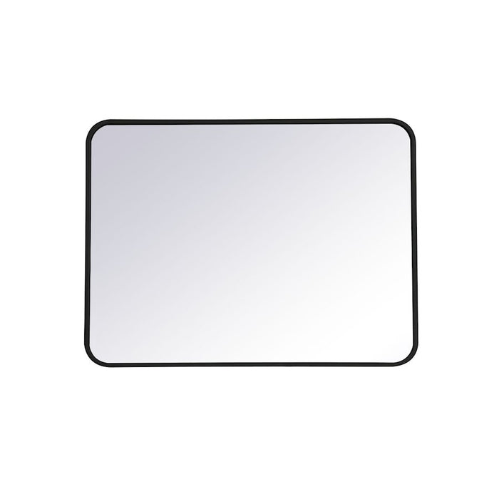 Elegant Decor Evermore Soft Corner Rectangular Mirror 24X32", Black