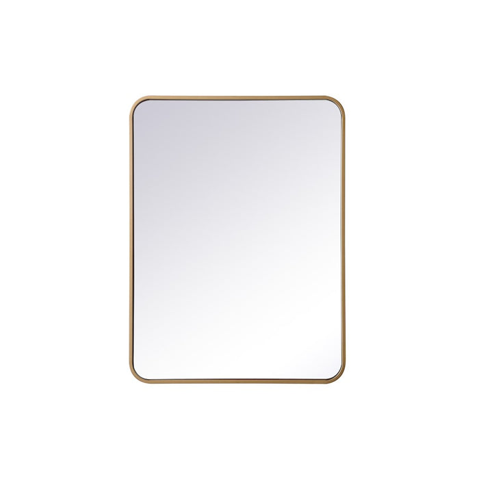 Elegant Decor Evermore Soft Corner Rectangular Mirror 24X32", Brass