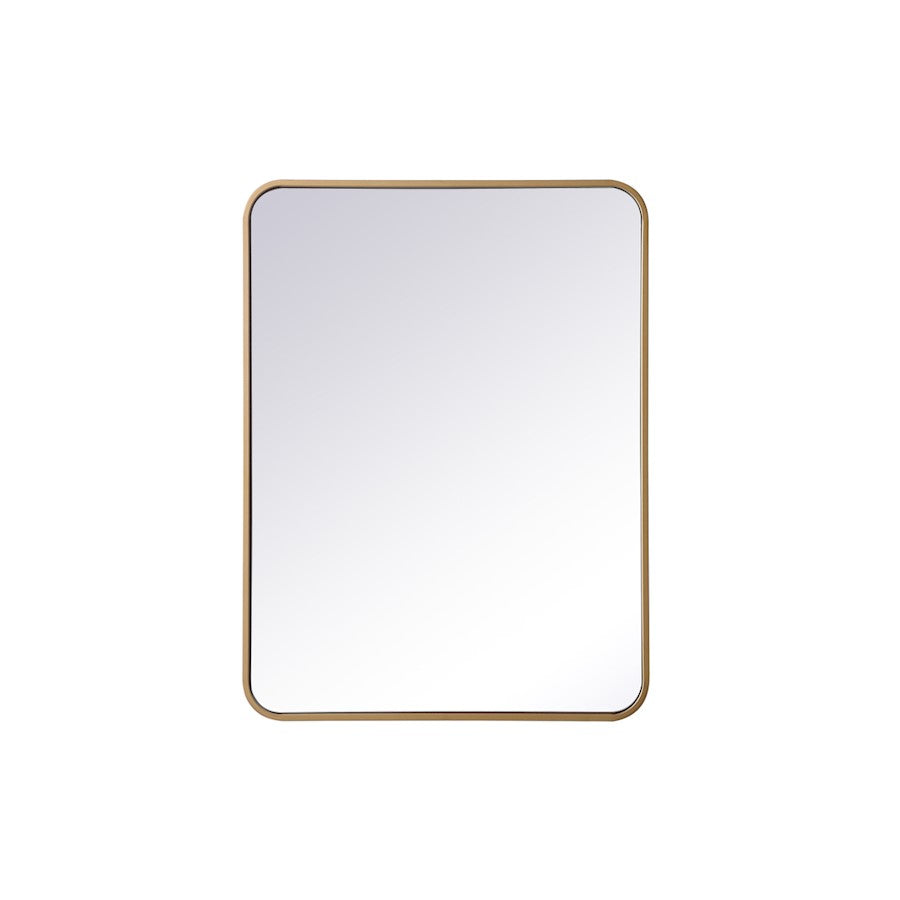 Elegant Decor Evermore Soft Corner Rectangular Mirror 24X32", Brass