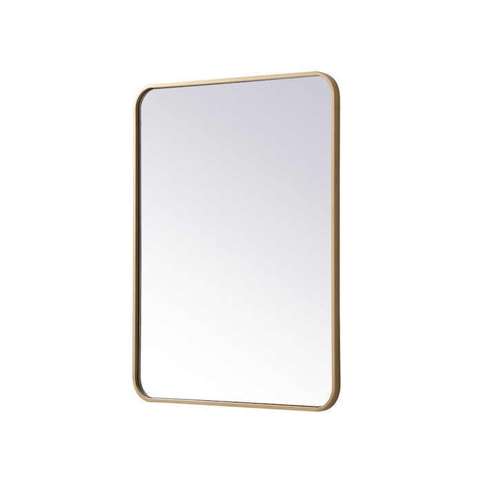 Elegant Decor Evermore Soft Corner Rectangular Mirror 24X32", Brass