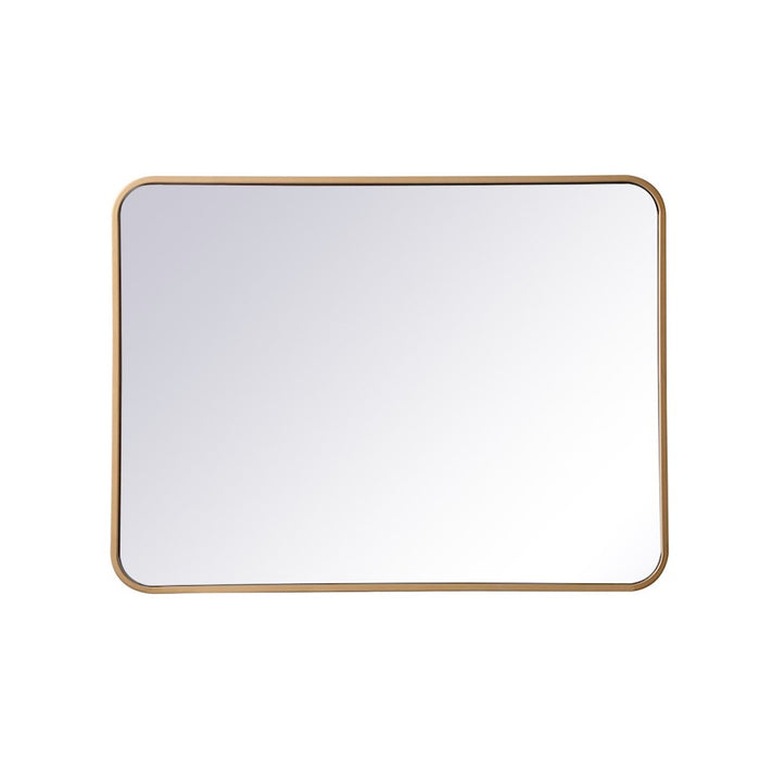 Elegant Decor Evermore Soft Corner Rectangular Mirror 24X32", Brass