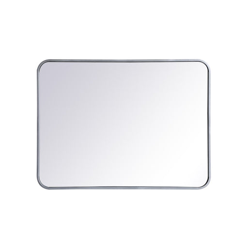 Elegant Decor Evermore Soft Corner Rectangular Mirror 24X32", Silver