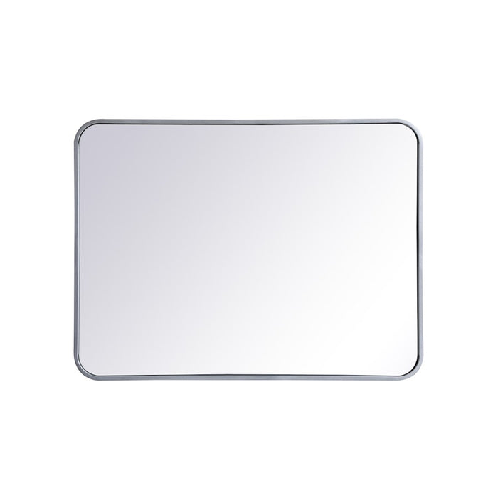 Elegant Decor Evermore Soft Corner Rectangular Mirror 24X32", Silver